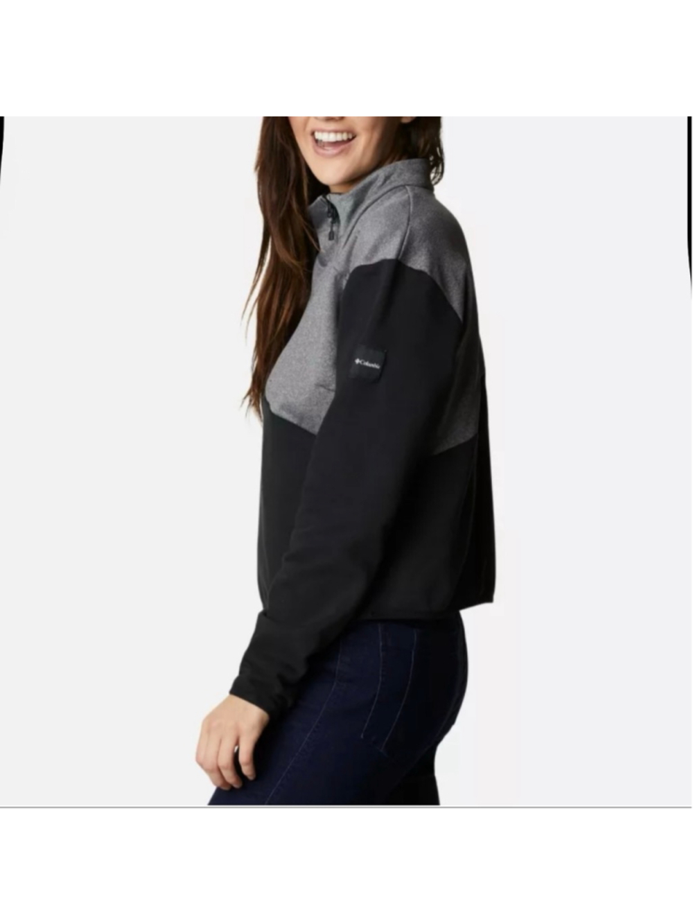Columbia Lodge Hybrid Pullover Women's Black Gray XL - Picture 4 of 5